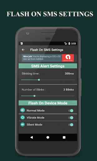 Flash intermitente Alertas: Chamada e SMS 3