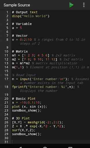 Madona: Run Matlab/Octave code 1