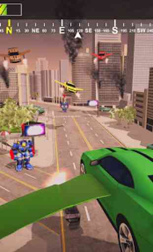 Robô voador carro sim jogo transforme 1