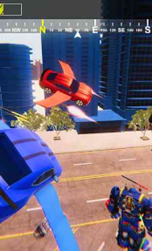 Robô voador carro sim jogo transforme 2