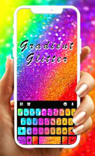Tema Keyboard Rainbow Gradient Glitter 1