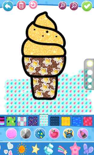 Glitter ice cream coloring and drawing for kids 3