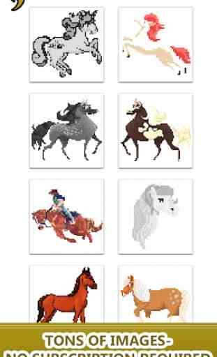 Horse Color by Number-Pixel Art Draw Coloring Book 1