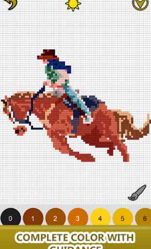 Horse Color by Number-Pixel Art Draw Coloring Book 3