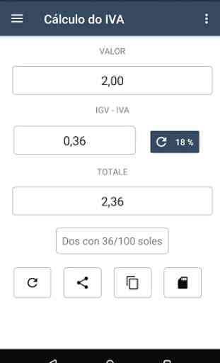 IGV Peru - Cálculo do IVA ou cálculo do IVA 3