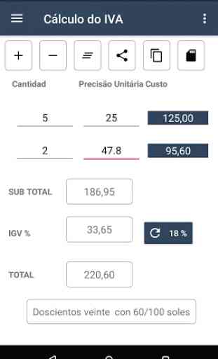IGV Peru - Cálculo do IVA ou cálculo do IVA 4