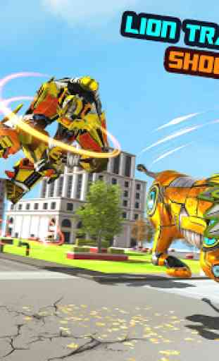 Real Lion Transform Robot Hero: Robot Games 4