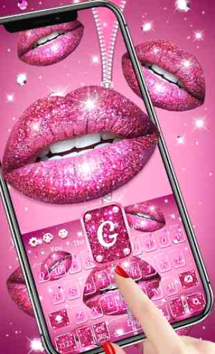 Teclado Lips Sexy Glitter 2