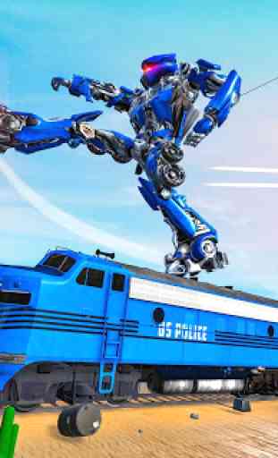 US Police Train Robot Transformation 2