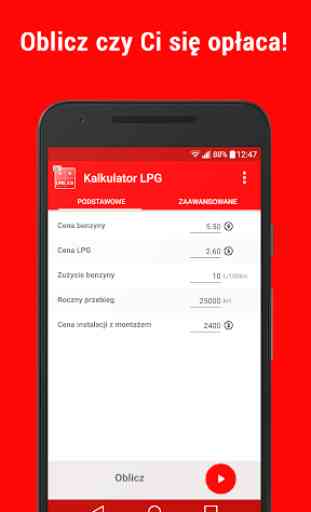 Kalkulator kosztów i opłacalności instalacji LPG 1