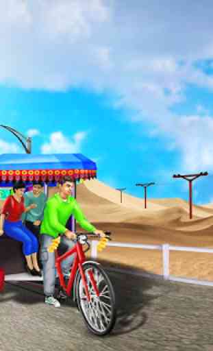 riquixá simulador de bicicleta 2019: jogo de táxi 2