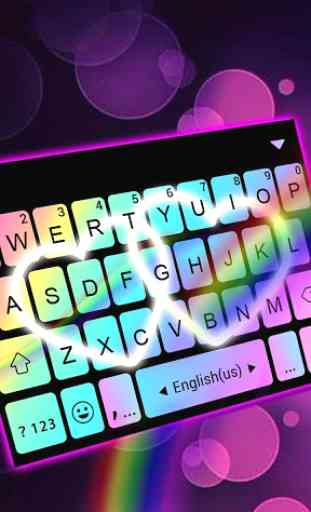 Tema Keyboard Rainbow Love Fonts 1