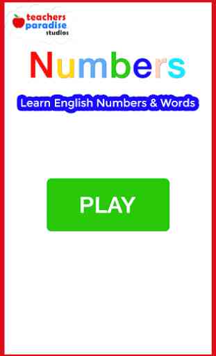 Learn Numbers Flash Cards Game 1
