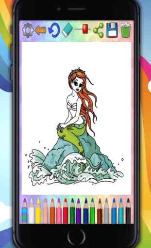 Pintar sereias mágico – colorir a sereia e pintar o mar 4