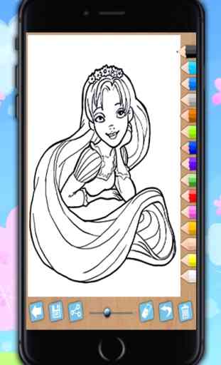Pinte Rapunzel - colorir princesas fingerprinting 4