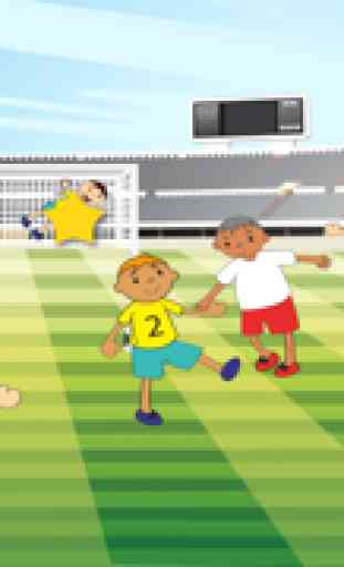 Jogo ativo para crianças 2-5 idade sobre futebol: jogos e quebra-cabeças para o jardim de infância, pré-escola ou creche com jogadores de futebol. Saiba para a Copa do Mundo em 2014 no Brasil! 3