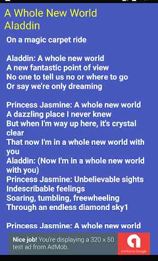 A Whole New World Lyrics 2