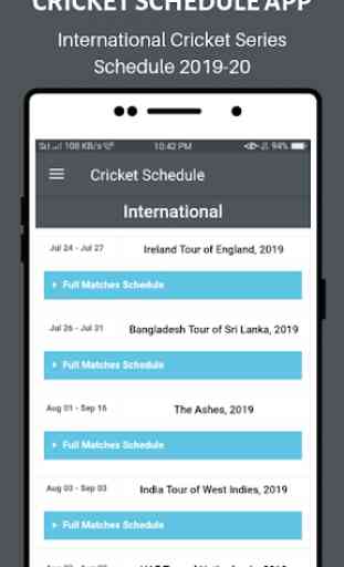 Cricket Schedule 2020 - Series and Matches List 1