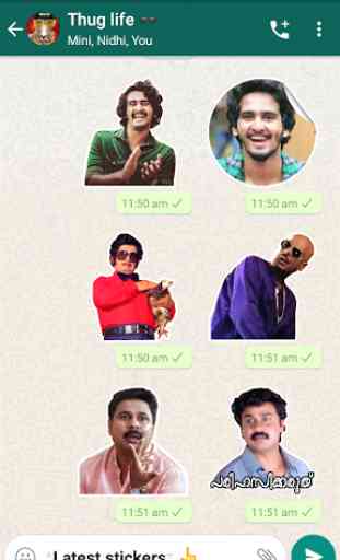 Malayalam Movie Actors Sticker Pack 1