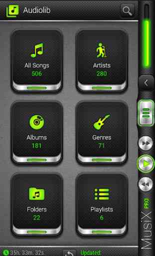 MusiX Hi-Fi Green Skin for music player 3