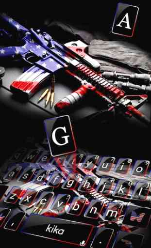 Novo tema de teclado American Gun 1