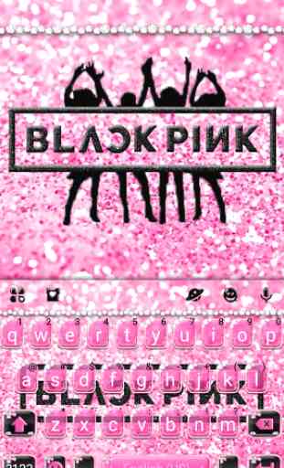 Tema Keyboard Glitter Black Pink Girls 1