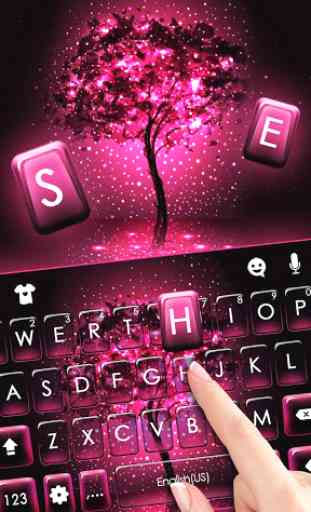 Tema Keyboard Neon Pink Galaxy 2