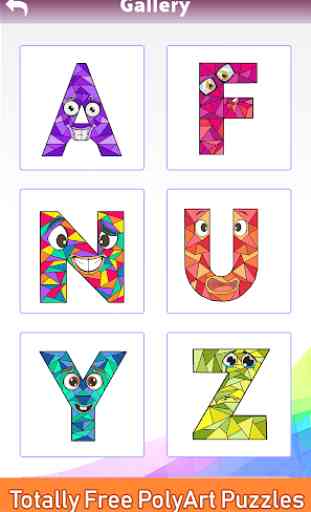 Alphabets Poly Art - Paint by Sticker, Puzzle Game 1