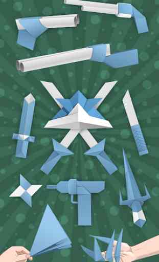 Armas e espadas de papel origami 1