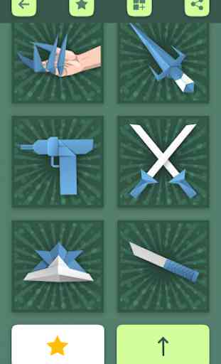 Armas e espadas de papel origami 4