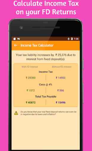 Bank FD Calculator - EMI PPF NPS RD Tax Sukanya ++ 4