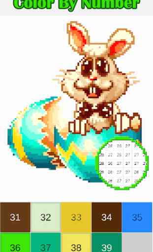 Easter Color by Number - Easter Eggs Pixel Art 1