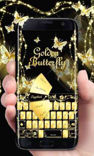 Golden Butterfly GO Keyboard Theme 2
