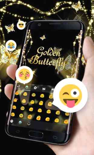 Golden Butterfly GO Keyboard Theme 4