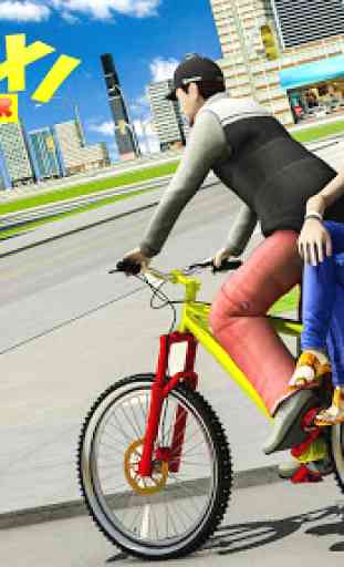 BMX Bicicleta Táxi Dirigindo Cidade Passageiro 2