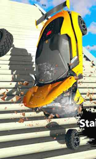 Car Crash Beam Drive Sim: escadas da morte saltam 4