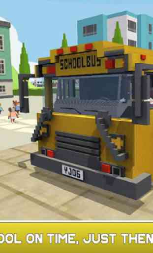 Mr. Blocky School Bus Driver: American Highschool 4