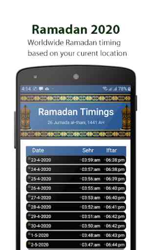 Ramadan Calendar 2020, Prayer Timing, Quran, Qibla 2