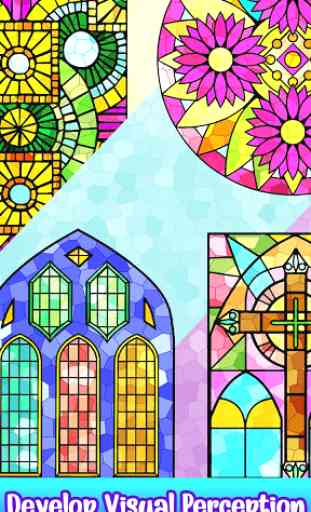 Stained Glass Color by Number - Adult Paint Book 2