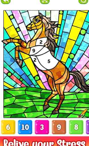 Stained Glass Color by Number - Adult Paint Book 4