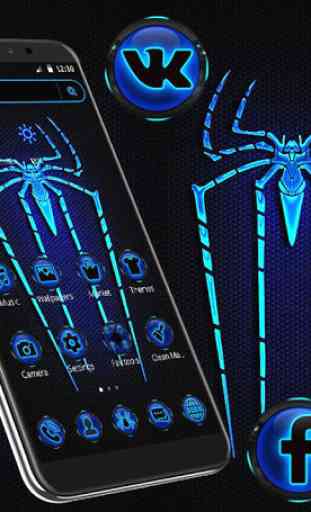 Tema de luz azul Neon Spider 1