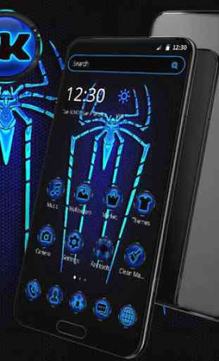 Tema de luz azul Neon Spider 2
