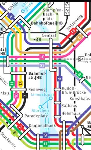 Zurich Tram & Rail Map 1