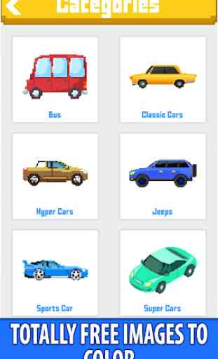 Cars Color by Number - Pixel Art, Sandbox Coloring 1