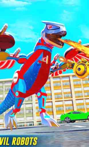 dinossauro voador faça robô ataque da cidade jogo 1