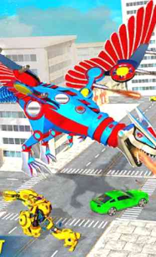 dinossauro voador faça robô ataque da cidade jogo 2