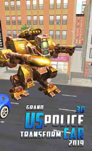 Grand Police Car Robot Transform Rescue Battle 2