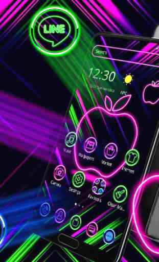 Neon Apple Colorful Launcher Theme 3