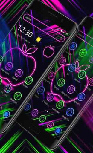 Neon Apple Colorful Launcher Theme 4