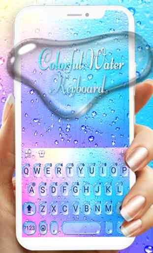 Tema Keyboard Colorful Raindrops Water 1